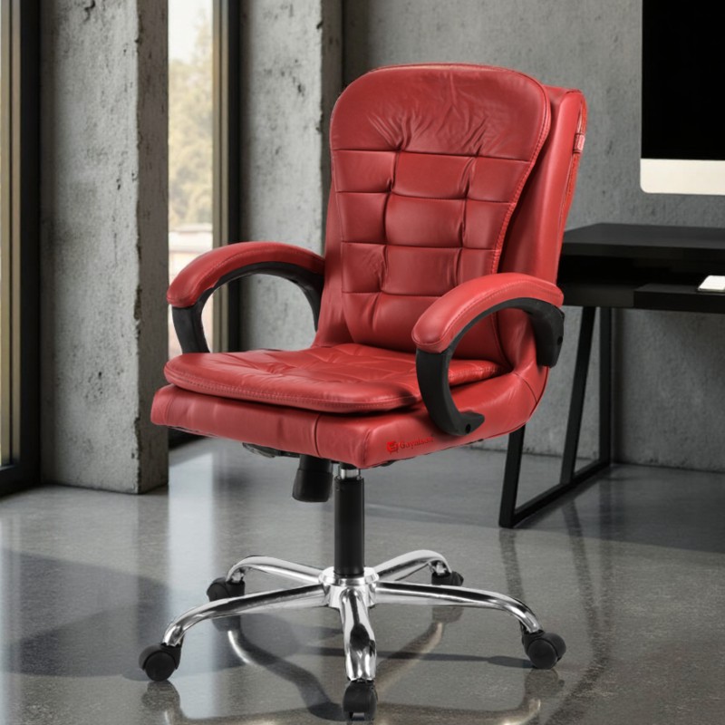 GOYALSON® ergonomic swivel chair is crafted for directors, principals, and managers, offering sturdy arm supports and smooth-rolling wheels for effortless mobility.