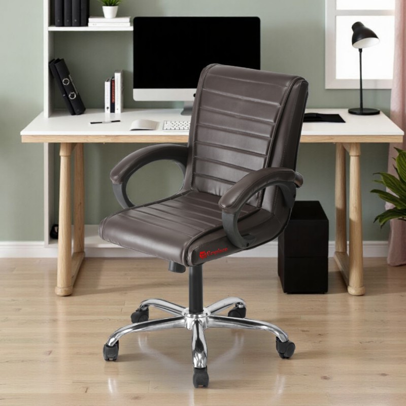 GOYALSON® Ergonomic Office Revolving Chair with Cushioned Seat & Back, Adjustable Height, 360° Swivel, Armrest Support & Smooth Wheels – Ideal for Home, Office, Manager & Study Use