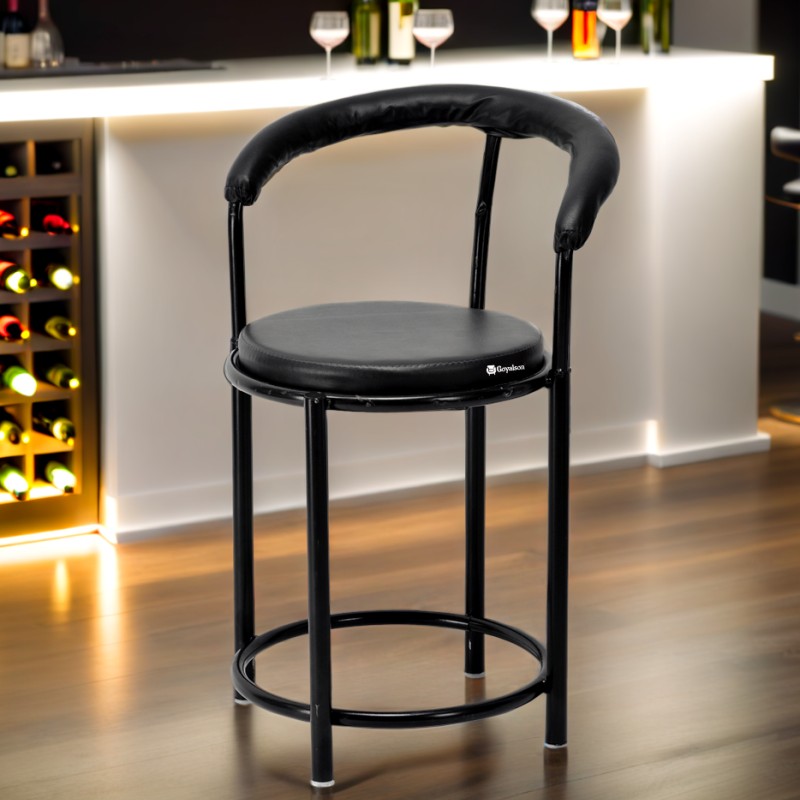 GOYALSON® Exclusive Iron Frame Bar Stool Chair for Cafe, Kitchen, Salon & Reception – Comfortable Seating, Durable Metal Build, Multipurpose Stool for Indoor & Outdoor (Lawn Use)