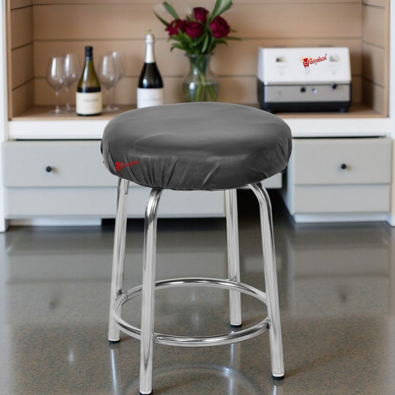 GOYALSON® Cushioned Stool with Chrome Frame – Comfortable Seating, Durable & Stylish Multipurpose Stool for Home, Kitchen, Salon & Office Use