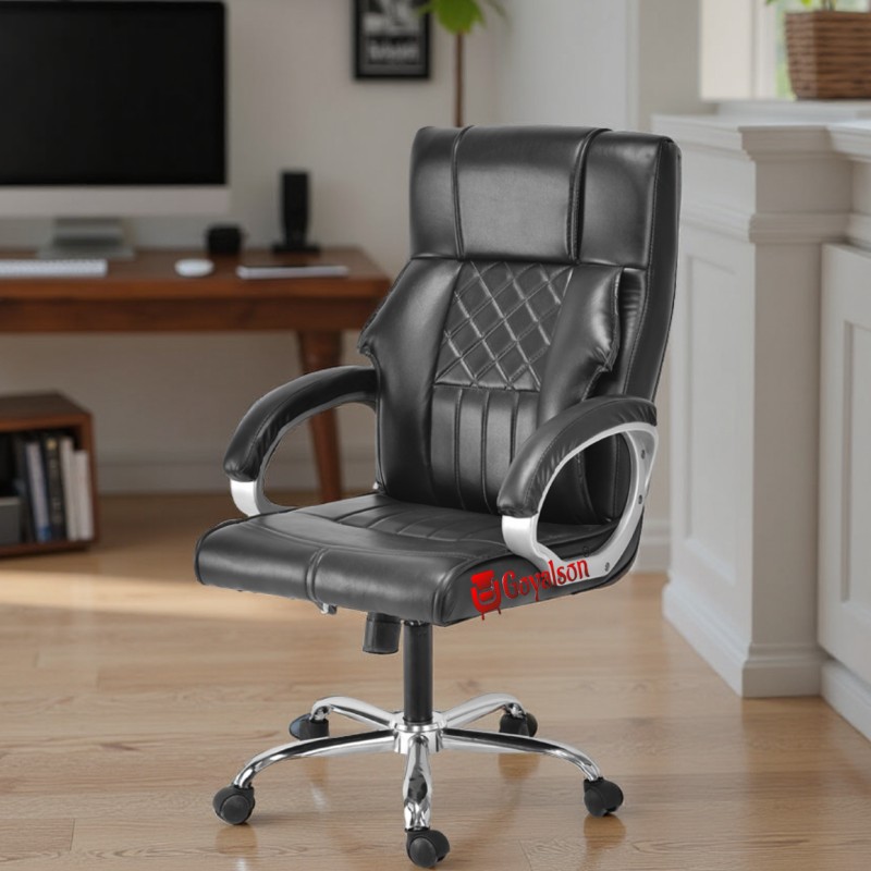 GOYALSON® Doctor Ortho High Back Executive Office Chair – Lumbar Support Spine Care, Ergonomic Boss Revolving Chair with Cushioned Seat, Adjustable Height & 360° Swivel