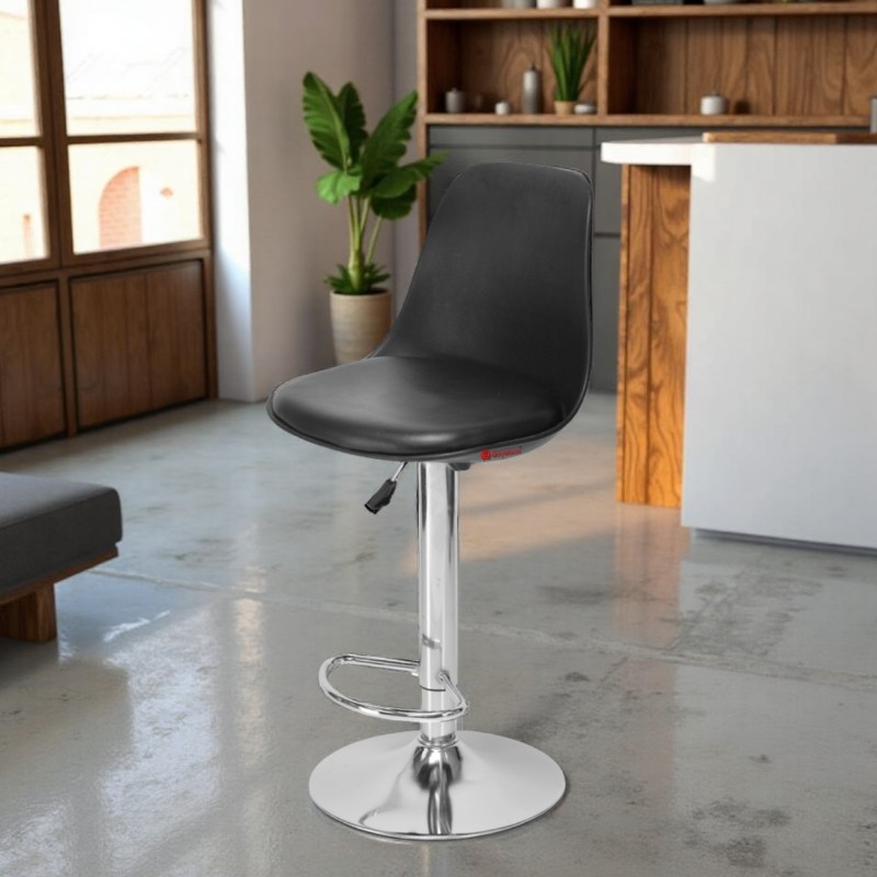 GOYALSON® Classic Height Adjustable Revolving Bar Stool with Plastic Top – 360° Swivel Kitchen Chair, Durable Frame, Comfortable Seating for Home, Cafe & Counter Use