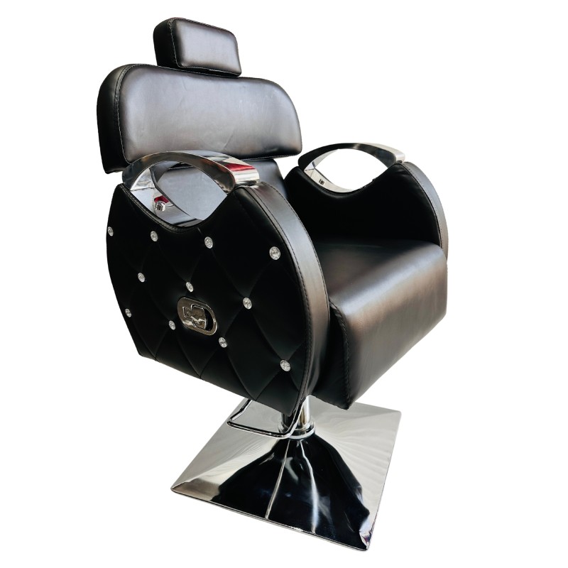 GOYALSON®  Comfortable salon chair with push-back and hydraulic system, featuring a soft leather cushioned seat and back.