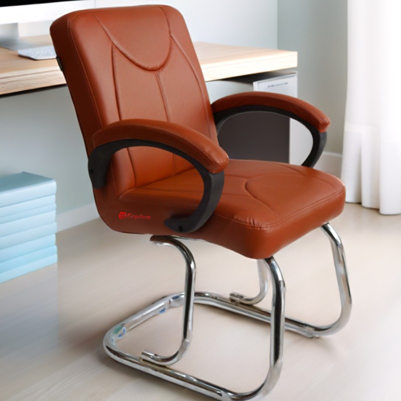 GOYALSON® Executive Visitor Chair designed for office, home, reception, and school use, featuring comfortable armrests, a cushioned seat and backrest, and a strong, durable metal frame.