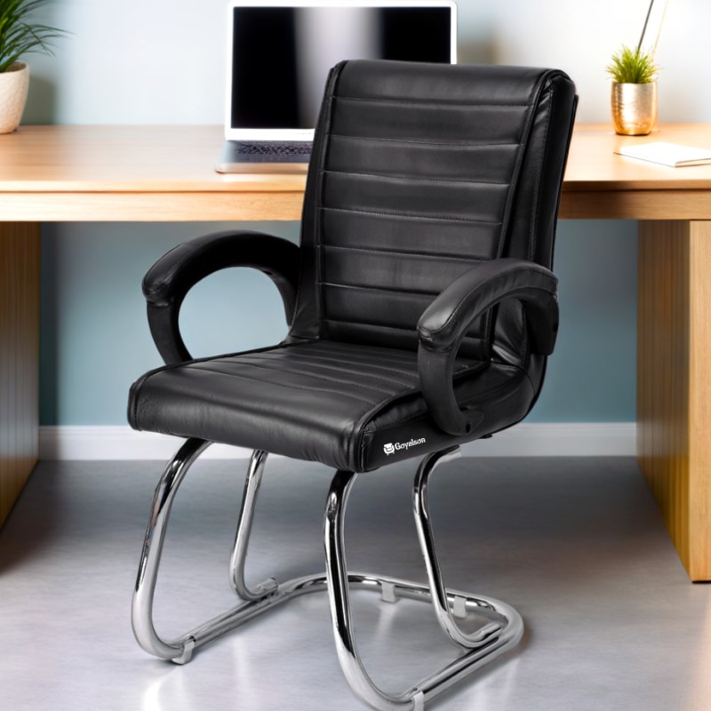 GOYALSON® Executive Visitor Chair combines comfort and strength with its plush cushioning, sturdy metal frame, and supportive armrests—perfect for offices, homes, reception areas, and study spaces.